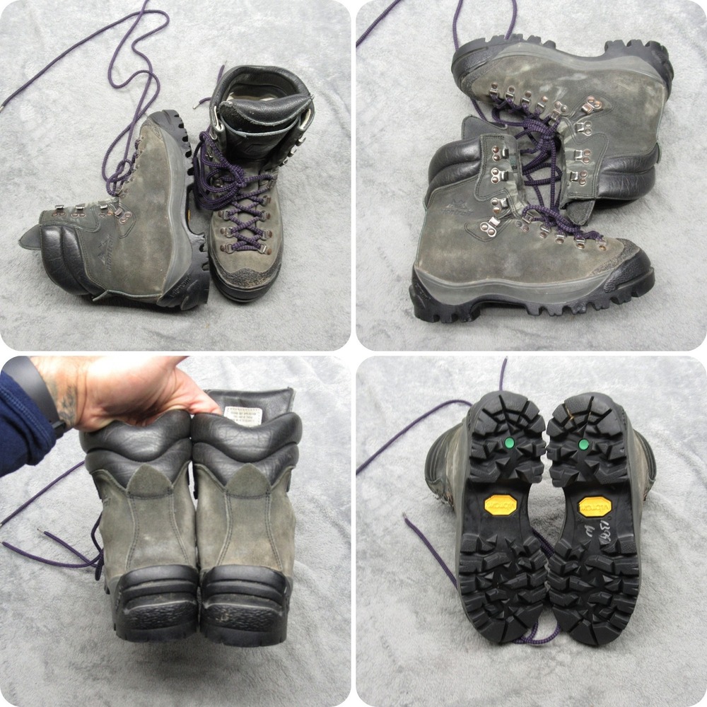 Montrail Boots Women 7.5 Green Hard Toe Hiking Leather Mountaineering ITALY RARE
